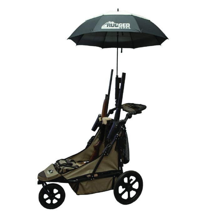 Black Wind Resistant Umbrella With Holder